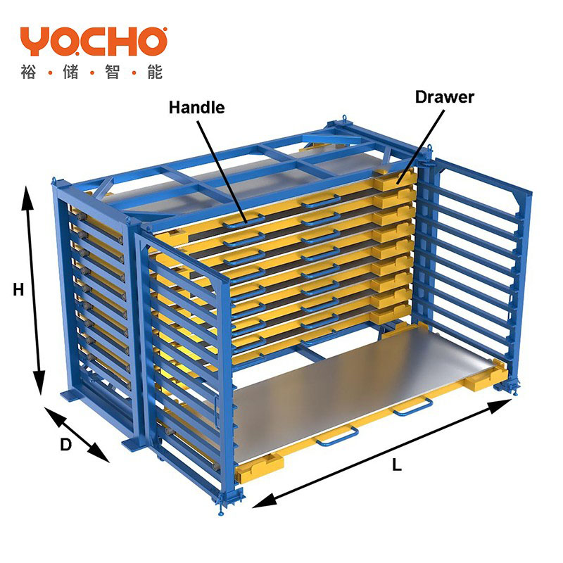 Heavy-Duty Sheet Metal Storage Racks Drawer-Style Material Storage Racks